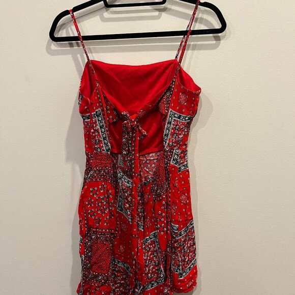 Patterned Western Romper with Tie in the Back - Picture 5 of 7